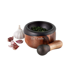 Fabuleux Design en bois Imam Dasta différentes formes ensemble de deux mortiers et pilon avec la plus grande qualité - Product Image 2