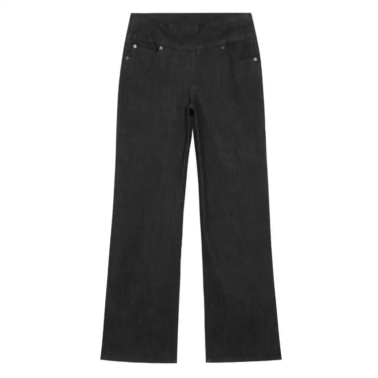 Customize women Jeans Denim ManufacturesWomen's black Wide leg jean pant Casual Summer Jeans Original Denim