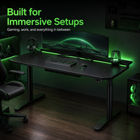 Escritorio Gaming con Altura Ajustable y Superficie Suave al Tacto, Rango de Elevación de 730-1220 mm, Motor Silencioso, Ecológico, Garantía de 3 Años para Estaciones de Trabajo de Esports