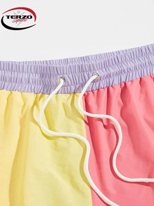 OEM Custom Logo Shiny Nylon Mens Hawaii Shorts Mid Waist Solid Breathable Waterproof Casual <b>Beach</b> Shorts Factory Direct Supply - Product Image 2