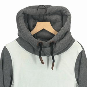 Sudadera con capucha clásica de color gris y blanco para mujer, sudadera de lana de algodón transpirable para Otoño Invierno, ropa de calle elegante - Product Image 3