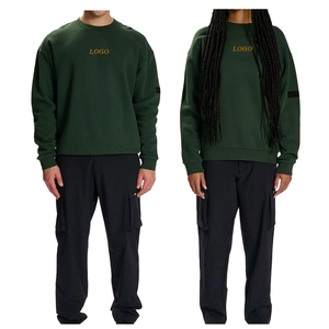 Vente en gros de survêtements uni en coton épais pour hommes, ensemble deux pièces de jogging de gymnastique personnalisé pour hommes avec logo - Product Image 3