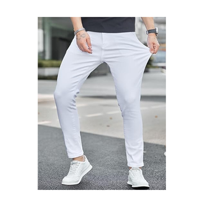 Pantalones vaqueros personalizados de alta calidad para hombre, pantalones vaqueros ajustados a la piel de Color blanco, pantalones vaqueros de forma estrecha para hombre - Product Image 6