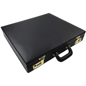 Vente en gros de porte-documents en cuir véritable-Poches élargies et poignée de transport rembourrée | Fournisseur d'étui rigide maçonnique - Product Image 4