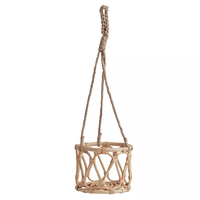 Support de pot suspendu en rotin, panier à fleurs, style bohème, écologique, pour jardin, rangement mural à domicile