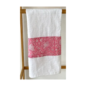 Handwoven Organic 100% Cotton Embroidered Red Weave Eco Certified High Absorbency 500GSM Durable Soft Touch <b>Kitchen</b> <b>Towel</b> - Product Image 2