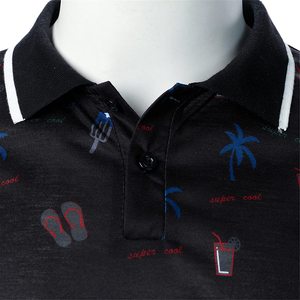 เสื้อกอล์ฟของผู้ชายเสื้อโปโลแห้งเร็วพิมพ์ลายดิจิทัลแบบระเหิดสำหรับผู้ชาย - Product Image 2