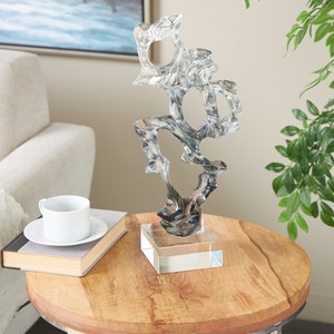 Figurine de table en argent artistique, objet de table décoratif moderne, accent design, ajoute du charme contemporain à la maison ou au bureau, en provenance d'Inde - Product Image 5
