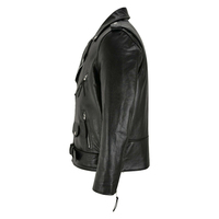 Blouson Bomber Personnalisé avec Logo Couleur, en Cuir de Mouton Véritable, Style Motard, Col Rond, Fermeture Éclair Croisée, Coupe-Vent, Respirant, Anti-UV