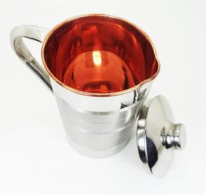 Pichet en acier pur cuivre de qualité supérieure en métal supérieur avec couvercle et poignée en acier inoxydable - Product Image 3