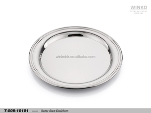 ถาดเสิร์ฟโลหะตกแต่ง Winko MARITIME ขนาดเส้นผ่านศูนย์กลาง ถาดกลม 25 ซม. สีนิกเกิล - Product Image 1