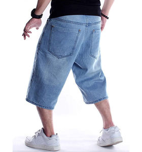 Shorts Vaqueros de Verano para Hombre, Estilo Vintage, Lavado Ácido Azul Claro, Transpirables, Corte Recto, Diseño Desgastado con Efecto Desgastado por el Sol, 2026 HSI - Product Image 4