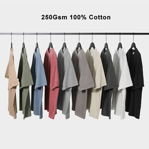 Haute qualité 250 Gsm 100% coton lavage à l'acide T-Shirt unisexe Slim Fit personnalisé Oem plaine T-Shirt blanc Vintage T-Shirt Design - Product Image 1