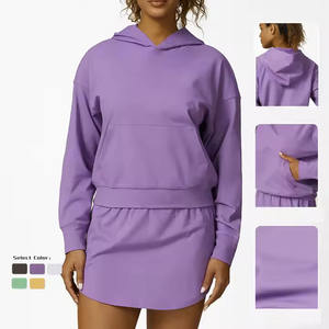 Sudaderas con capucha personalizadas de nuevo diseño, Sudadera con capucha de lana, trajes informales holgados, jersey de entrenamiento atlético, Sudadera con capucha para mujer - Product Image 2