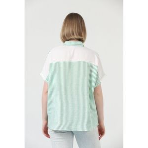 Blusas y Camisas a Rayas Esmeralda para Mujer Topshow, Producto al por Mayor - Product Image 1