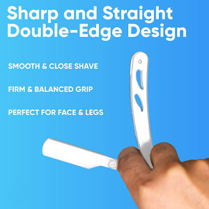 Rasoir de barbier de qualité supérieure à double tranchant Rasoirs manuels pour hommes adultes Rasoirs droits en acier inoxydable - Product Image 4