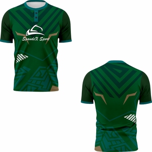 Camiseta de Béisbol Personalizada Sublimada, Transpirable, Talla Grande para Hombre, con Cuello en V y 2 Botones - Product Image 6