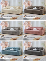 P3 # Canapé-lit multifonctionnel moderne 0618, 3 places, extensible, pliable, inclinable, fonction de couchage, dossier capitonné, cadre en métal