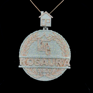 Joyería Cristiana de Hip Hop, Material Oro Rosa, Letra Personalizada, Colgante con Moissanita VVS, Chapado en Oro de 10K, Certificado GIA, Unisex - Product Image 2