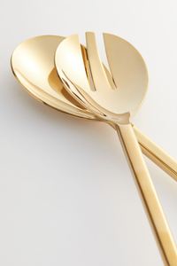 Cuchara de servidor de ensalada de acero inoxidable, mango de latón decorativo, herramienta de ensalada personalizada, juego de cuchara y tenedor para servir - Product Image 6