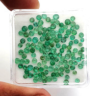 Lot de pierres précieuses émeraude zambienne naturelle certifiées IGI, taille ronde de 2 à 5 mm, pierres vertes en vrac pour la fabrication de bijoux