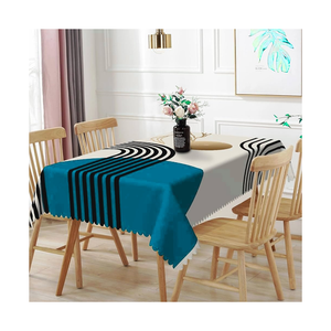 Modern Striped Cotton Linen <b>Tablecloth</b> Rectangle Washable ISO 9001 Balanced Finish Texture Home Decor Cover Dropshipping - Product Image 6