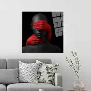 Portrait de femme moderne pour décoration d'Halloween : Tableau imprimé sur toile pour une ambiance effrayante, ART SUR VERRE TÉRMÉTRAL - Product Image 1