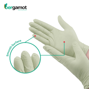 Fourniture de soins de santé en poudre de gants médicaux blancs naturels jetables de 240mm de l'usine de Malaisie - Product Image 3