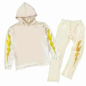 Survêtements pour hommes dtg dtf imprimé sweat à capuche à fermeture éclair complète ensemble de jogging coupe ajustée deux pièces tenue de sport décontractée athlétique polyester 2025 - Product Image 4