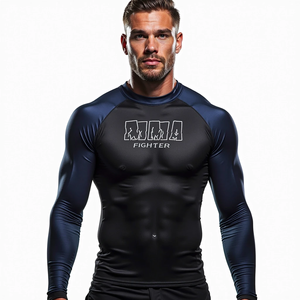 Vêtements personnalisés MMA vente en gros de vêtements d'éruptions cutanées pour le fitness, l'entraînement sportif de combat, l'entraînement en salle de sport respirant et anti-UV - Product Image 5