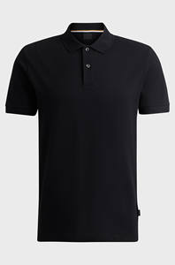 T-shirt polo avec logo personnalisé T-shirt polo en coton respirant à séchage rapide en couleur noire T-shirt polo - Product Image 4