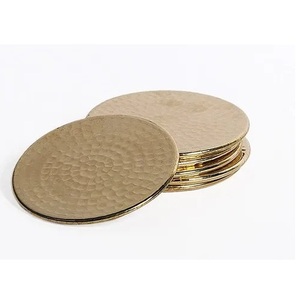 Sous-verre en métal fait à la main sous-verre martelé fini or pour la maison et la décoration de table de mariage vente chaude - Product Image 5