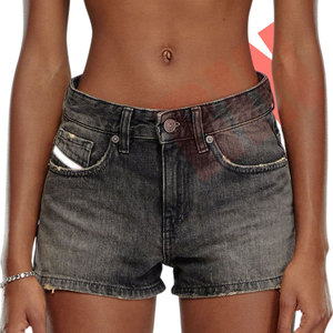 Short en jean pour femme avec logo personnalisé de haute qualité fabriqué en usine Style droit délavé à l'acide avec poches et taille moyenne Sexy - Product Image 4