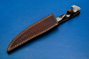 Couteau de Chef et de cuisine en acier forgé à la main, fait à la main, avec gaine en cuir pur - Product Image 6