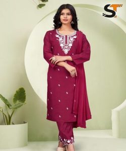 Designer Salwar Kameez Pakistani Three-piece Cotton Embroidered Suit Ladies Wedding Formal Boutique Outfit Stitched Wholesale - Product Image 2