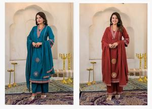 ชุดคุर्ติผ้าฝ้ายแบบกลับด้านได้ สไตล์โมเดิร์น สำหรับงานปาร์ตี้ พร้อมกางเกงและผ้าคลุมไหล่ ซับในเต็มตัว มีกระเป๋า ดีไซน์ลำลอง ทันสมัย สวมใส่สบาย เหมาะสำหรับทุกวัน สไตล์ชาติพันธุ์ - Product Image 6