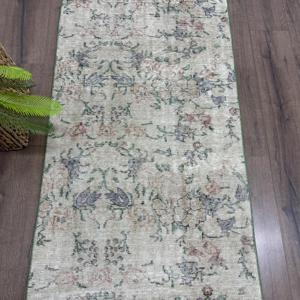 Alfombra Turca, Alfombra de Pasillo de 2.7x10.8 pies, Alfombra Vintage, Alfombra de Lana con Parches Verdes - Product Image 3