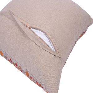 ปลอกหมอนอิงตกแต่งแบบดั้งเดิม100% โพลีเอสเตอร์สีส้มงานปักลายดวงอาทิตย์ขนาด45X45ซม. ที่ปิดด้วยเชือกป้องกันแบคทีเรียป้องกันรังสียูวี - Product Image 3