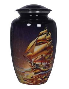 Urna moderna de estilo americano para adultos, imagen brillante, urna funeraria de cremación de Metal alternativa para cenizas humanas - Product Image 1