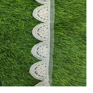 Lacets de travail en fil brodé sur mesure avec options multicolores en broderie de paillettes en largeur de 1.5 pouces - Product Image 5