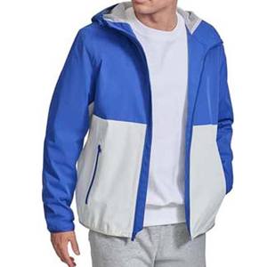 Chaqueta de lluvia de invierno de alta calidad para hombres Bloque de color personalizado Cremallera Poliéster Capucha rompevientos Último Precio de estilo de calle alta - Product Image 6
