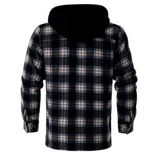 2025 New Winter Oversized Full Zip <b>Flannel</b> <b>Jackets</b> Hoodie Solid Lined Custom 100% Cotton Fleece Pullover Streetwear Breathable - Product Image 5