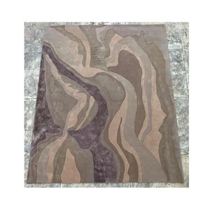 Alfombra moderna de lana bordada multicolor con forma de rectángulo empenachado a mano para el espacio de la sala de estar, objetivo al por mayor con precio de fábrica - Product Image 1