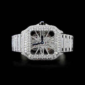 Montre Design de luxe en acier inoxydable hommes femmes étanche chiffre arabe forme irrégulière boîtier analogique saphir cristal double - Product Image 1