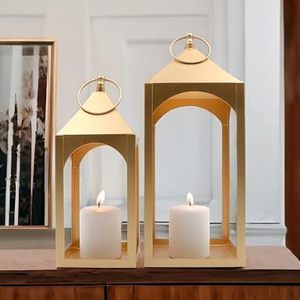 โคมไฟโลหะสำหรับตกแต่งโต๊ะในบ้านที่ใส่เทียนหรูหรา - Product Image 6