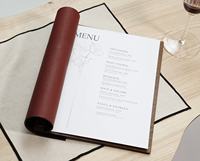 Penutup Menu kulit untuk Cafe Bar restoran Hotel kayu pemegang Menu Format buku kualitas perlengkapan Restoran