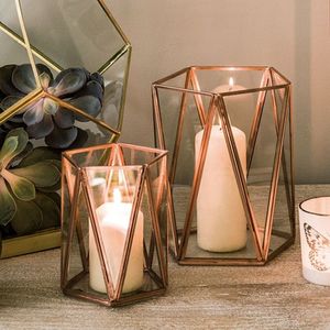 Support à bougie votive géométrique en fil métallique fait main, grand modèle, finition argentée, pour table à manger, décoration de mariage et de fête - Vente en gros - Product Image 4