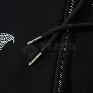 Pull hiver Streetwear décontracté mode sweat hommes strass à capuche Polyester/coton respirant à vendre - Product Image 4