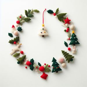 Guirlande en laine artisanale de l'Himalaya pour Noël, décoration écologique avec motifs de Père Noël et de rennes, taille et couleur personnalisables - Product Image 6