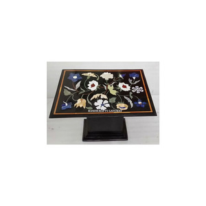 Nouveau super fabuleux dernier produit et forme rectangulaire incrustation de marbre noir naturel dessus de table à manger et basse meilleur prix - Product Image 4